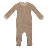 Maniere Girls Taupe Waffle Shimmer Footie