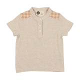 Maniere Peach Textured Plaid Shirt