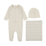 Mema Knit White and Oatmeal Fruit Layette Set