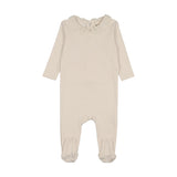 Mema Knits Ivory Lace Collar Footie