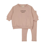 Mema Knit Pale Rose/Otter Bonjour Sweatshirt Set