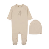 Mema Knit Light Beige/Otter Vintage Bunny Footie/Beanie
