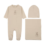 Mema Knit Light Beige/Otter Vintage Bunny Layette Set