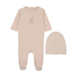 Mema Knit Baby Blush/Pink Vintage Bunny Footie/Beanie