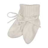 Mema Knit Winter White Solid Knit Booties