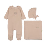 Mon Tresor Barely Pink Velour Vase Petals Layette Set