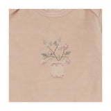 Mon Tresor Barely Pink Velour Vase Petals Footie