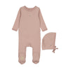 Mon Tresor Orchid Pink Blooming Footie and Bonnet