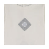 Mon Tresor Ivory/Blue Geo Floral Footie and Bonnet