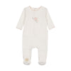 Mon Tresor Ivory/Pink Heirloom Blossom Footie