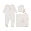 Mon Tresor Ivory/Pink Heirloom Blossom Layette Set