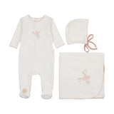 Mon Tresor Ivory/Pink Heirloom Blossom Layette Set