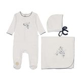 Mon Tresor Ivory/Blue Heirloom Berry Layette Set