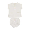 Mon Tresor Ivory/Taupe Pockets & Pleats Set