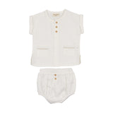 Mon Tresor Ivory/Taupe Pockets & Pleats Set