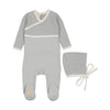 Mon Tresor Blue Dawn Classic Wrap Footie and Bonnet