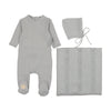 Mon Tresor Pearl Blue Knit Twist Layette Set