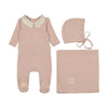 Mon Tresor Rose Dust Crochet Collar Layette Set