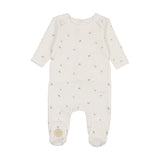 Mon Tresor Ivory/Pink Plush Print Footie