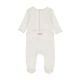 Mon Tresor Ivory/Rose Natures Footie and Bonnet