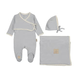 Mon Tresor Blue Dawn Scalloped Wrap Cardi Layette Set