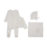 Mon Tresor Ivory Monogram Maj Cardigan Set