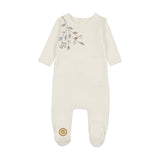 Mon Tresor Ivory/Blue Bud Blossom Footie