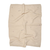 Peluche Cream/Pink Embroidered Waffle Blanket