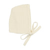 Peluche Cream Rib Knit Bonnet
