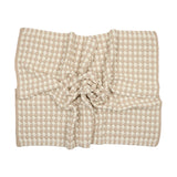 Peluche Tan/Cream Contrast Bubbled Knit Blanket