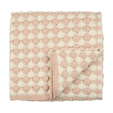 Peluche Rose/Cream Contrast Bubbled Knit Blanket