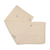 Peluche Cream/Blue Embroidered Waffle Blanket