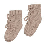 Peluche Taupe Knit Booties