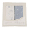 Peluche Blue Bebe Bow 2pc Swaddle Set