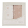 Peluche Pink Bebe Bow 2pc Swaddle Set