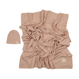 Peluche Rose Knit Swaddle/Beanie Set