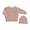 Peluche Rose Knit Embossed Cardigan and Beanie