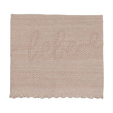 Peluche Scalloped Taupe Mélange Bebe Knit Blanket