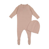 Peluche Rose Signature Knit Footie and Beanie