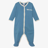 Petit Bateau Blue Snap Amour Footie
