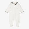 Petit Bateau White Sailor Collar Footie
