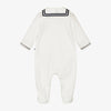 Petit Bateau White Sailor Collar Footie