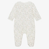 Petit Bateau Velour Floral Footie with Collar