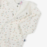 Petit Bateau Velour Floral Footie with Collar