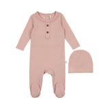 Pouf Pink French Terry Footie/Hat