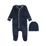 Pouf Navy Velour Footie