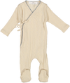 Pudu Cream/Blue Pointelle Wrap Footie