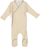 Pudu Cream/Blue Pointelle Wrap Footie