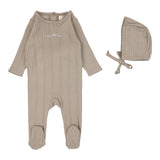 Lilette Oat Crown Pointelle Graphic Footie Set