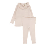 Lilette Petal Pointelle Ruffle Collar Set with Bonnet